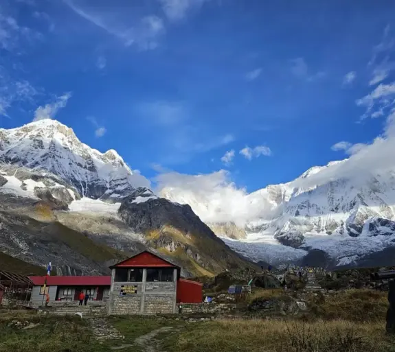 Teahouses at Annapurna Base Camp Nepal.