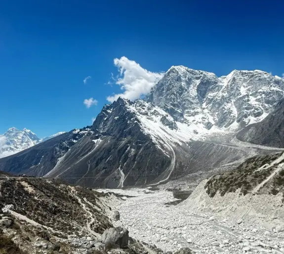 moraine of Everest Base Camp Nepal Trekking.