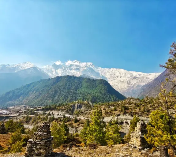Stunning Manang Valley of Nepal Annapurna Circuit Trek.